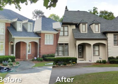 before and after house brick painting